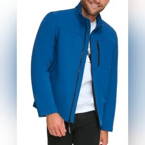 Calvin Klein Men Medium Infinite Stretch Water & Wind Resistant Jacket Blue Edge